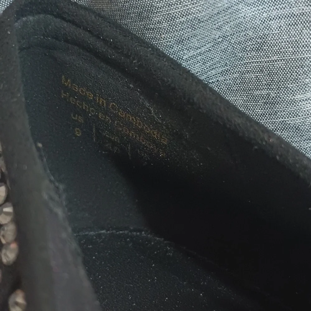 Aldo Black and Silver Studded Loafers - Picture 6 of 6